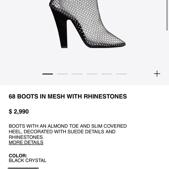 YSL - Saint Laurent Crystal Embellished Mesh Boots Size 37 - Picture 4 of 4